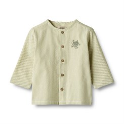 Wheat Shirt LS Embroidery Shelby - Green stripe
